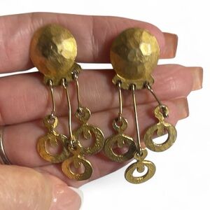 Vintage Signed Vendôme Gold-Tone Chandelier Clip-On Earrings